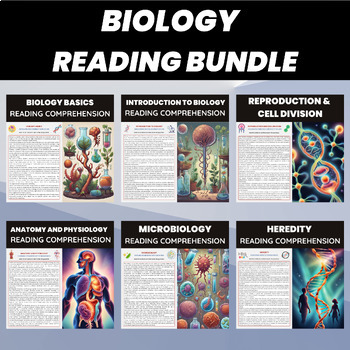 Preview of Science Biology Reading  Informational Text Worksheets Bundle