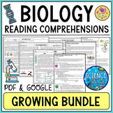 Biology Reading Comprehensions Growing Discount Bundle