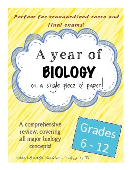 Preview of Biology EOC Review - One Year of Biology on a Single Piece of Paper (AND KEY)