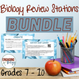 Biology Review Stations Bundle
