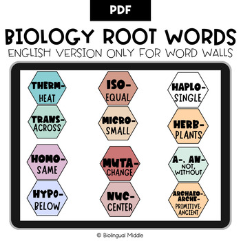 Biology Root Word Hexagon Word Wall