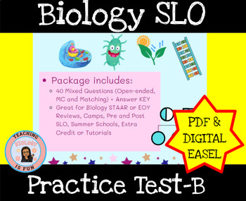 Preview of Biology PreTest PostTest Review SLO | Print and Digital EASEL