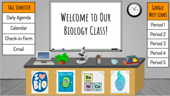 Preview of Biology Science Bitmoji Ready Classroom Homepage Template