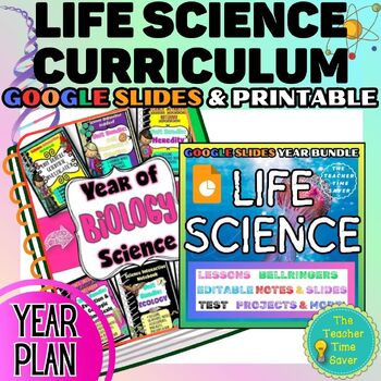 Preview of Biology Life Science Curriculum Bundle- Digital Middle School Science Notebook