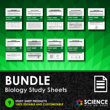 Preview of Biology Study or Cheat Sheet Bundle