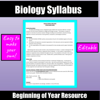 Preview of Biology Syllabus
