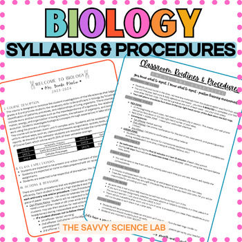 Preview of Biology Syllabus & Classroom Procedures/Routines
