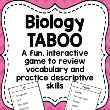Preview of Biology TABOO Vocabulary Review Game