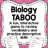 Biology TABOO Vocabulary Review Game