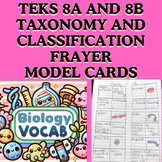 Biology TEKS 8A 8B 8C Taxonomy and Classification Frayer M