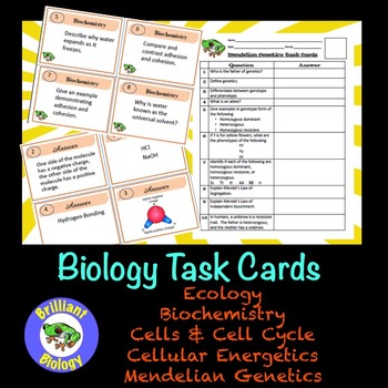 Preview of Biology Task Cards Bundle: Ecology, Biochemistry, Cells, Energetics, Genetics