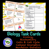 Biology Task Cards Bundle: Ecology, Biochemistry, Cells, E