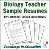 Biology Teacher Resume (5 Editable Samples)