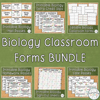 Preview of Biology-Themed Classroom Forms BUNDLE | Science Classroom Forms Bundle