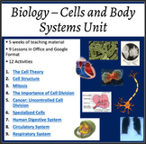 Biology Complete Unit Bundle - Cells and Body Systems - Le