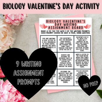 Preview of Biology Valentine's Day Writing Assignment Activity