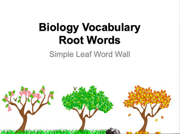 Preview of Biology Word Parts - Simple Leaf Word Wall