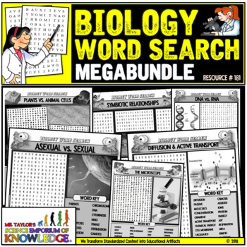 Preview of Biology Word Search Puzzle Activities