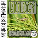 Biology Word Search Worksheet Activity in Print and Digita