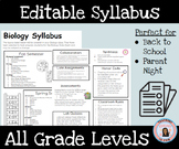 Biology and AP Biology Syllabus Back to School Editable (A