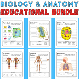 Biology and Anatomy Bundle: 8 Educational Workheets & Colo