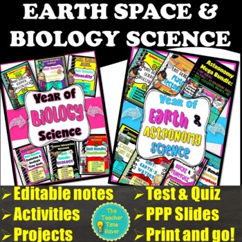Preview of Biology & Earth Science Year Unit Bundle- Science Interactive Notebook