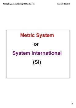 Preview of Biology and The Metric System (Smart Board)