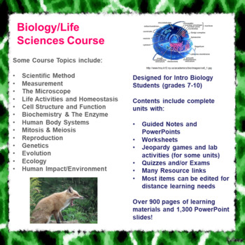 Preview of Biology/Life Sciences Course