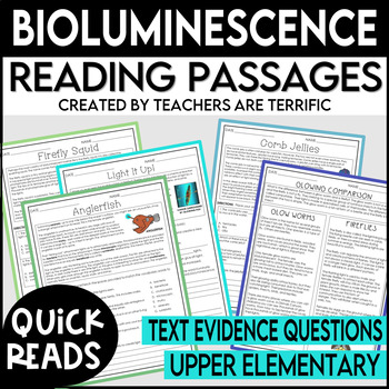 Preview of Bioluminescent Animals Daily Quick Reads- NO PREP