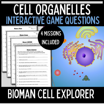 Preview of Bioman: Cell Explorer Online Game Questions | Cell Organelles Interactive