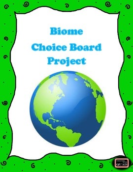 Preview of Biome Choice Board Project