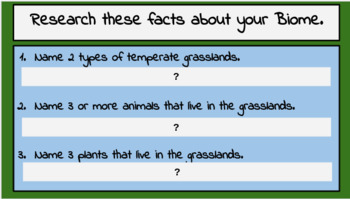 Preview of Biome Research:  Desert, Savannah, Tropical Rainforest, Coral Reef, Grassland