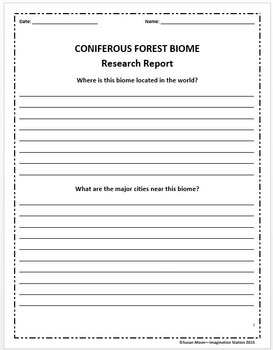 Biome Research Report by Imagination Station-Susan Moon | TpT