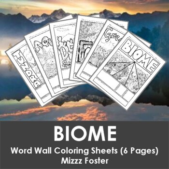 Preview of Biome Word Wall Coloring Sheets (6 pages)