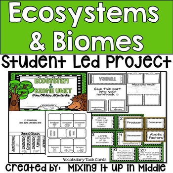 Preview of Biome and Ecosystem Unit - STUDENT LED PROJECT, Brochures, Task Cards