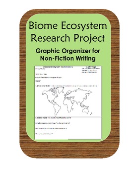 Preview of Biome/ Ecosystem Research Template-Graphic Organizer for Non Fiction Writing