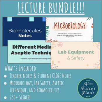 Preview of BUNDLE - Lab Safety, Microbiology, Biomolecules, Science Lectures, CLOZE NOTES