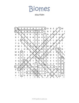 Biomes Word Search Puzzle by Puzzles to Print | Teachers ...