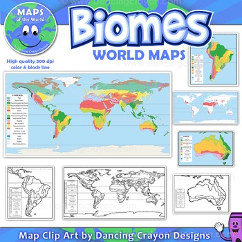Preview of Biomes - Maps of the World and Continents Clip Art