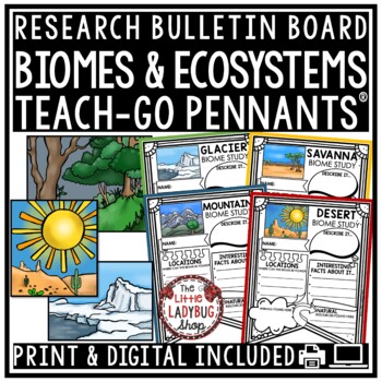 Preview of Biomes Ecosystems Research Templates Activity Project Science Bulletin Board