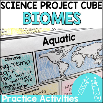 Preview of Biomes 3D Project Cube *Science Craftivity* - Science Centers - Science Activity