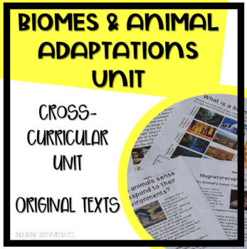 Preview of 4th Grade Animal Adaptations Worksheets, Articles, and Project