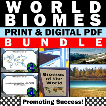 Preview of Biomes of the World Research Project Bundle Worksheets Activities Task Cards