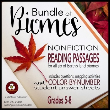 Preview of Biomes Bundle: Reading, Color By Number, and Mapping for Distance Learning