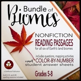 Biomes Bundle: Reading, Color By Number, and Mapping for D