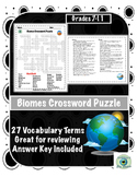 Biomes Crossword Puzzle