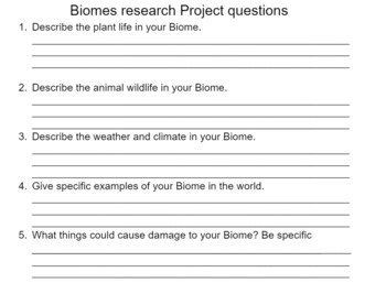 Preview of Biomes Google Slides Research Project 