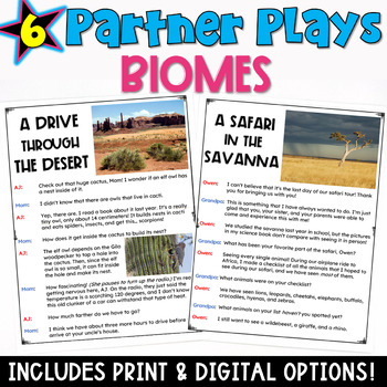 Preview of Biomes Partner Plays: 5 Scripts with a Comprehension Check Worksheet