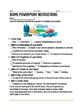 Preview of Biomes Powerpoint Research Project