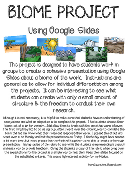 Preview of Biomes Project for Google Slides.  